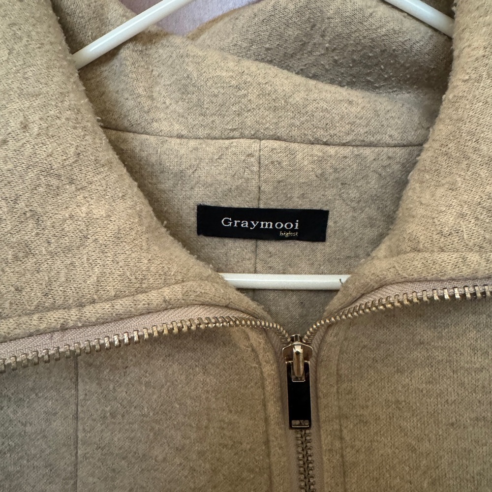 Beige Zip-Up Jacket - Picture 3 of 4
